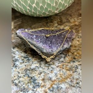 Gold Flower CZ Necklace